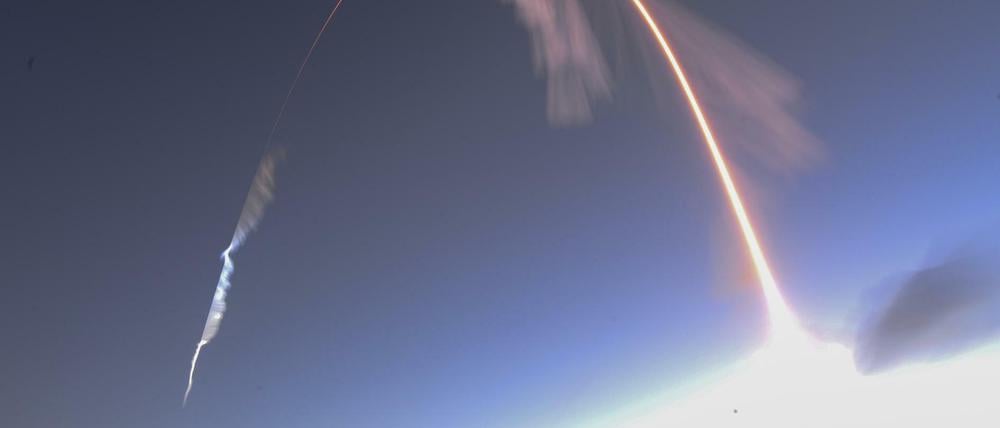 Die Raumkapsel „Starliner“ bei ihrem Start von Cape Canaveral in Florida.
