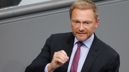 Christian Lindner im Bundestag.