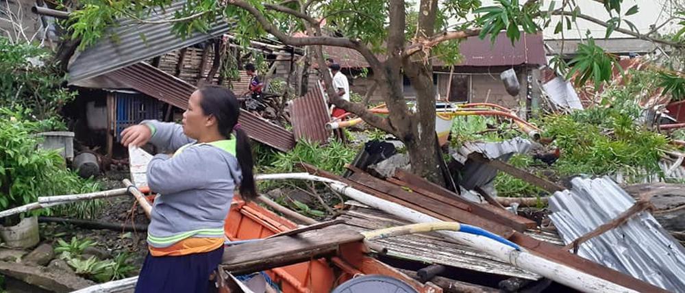 Nach dem Sturm in Biliran, Philippinen.