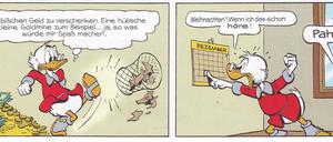 Scrooge McDuck: Eine Szene aus den gesammelten Weihnachtscomics von Carl Barks.