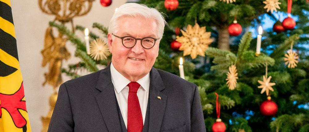Frank-Walter Steinmeier hält jedes Jahr die traditionelle Weihnachtsansprache im Schloss Bellevue.