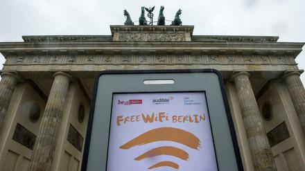 Auch am Brandenburger Tor gibt es einen Wifi-Hotspot der Stadt. 