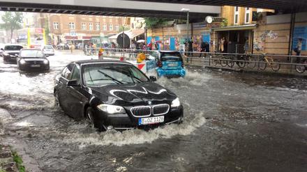 Wasserschlacht: Ende Juni war die Yorckstraße nach heftigem Regen überflutet.