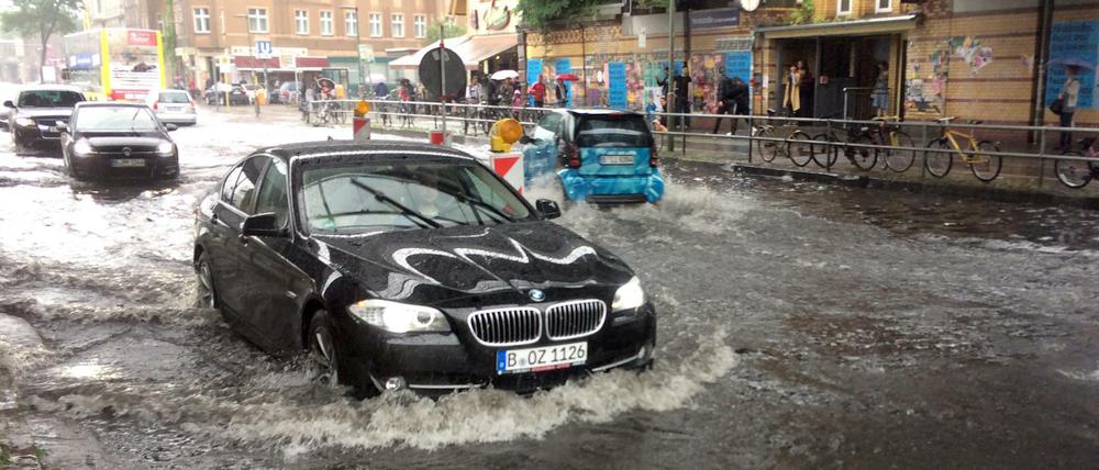 Wasserschlacht: Ende Juni war die Yorckstraße nach heftigem Regen überflutet. 