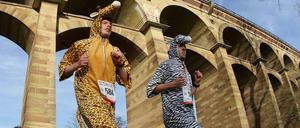 Richtung neues Jahr! Hier beim Silvesterlauf in Bietigheim. Und auch beim „Speck-weg-Marathon“ im Volkspark Prenzlauer Berg.