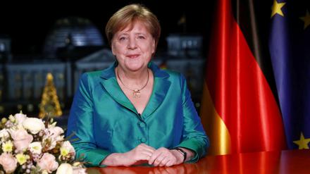 Bundeskanzlerin Angela Merkel, aufgenommen nach der Aufzeichnung ihrer Neujahrsansprache im Kanzleramt.