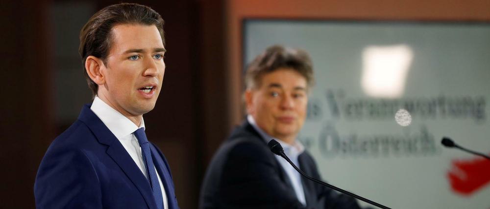 Sebastian Kurz (ÖVP, links) und Werner Kogler (Grüne).