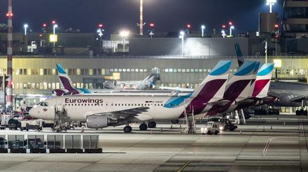 Eurowings-Maschinen auf dem Flughafen Düsseldorf 