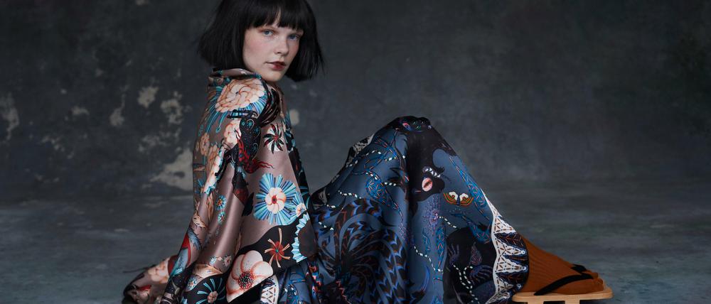 Ein Seidenkimono aus der Winterkollektion 2018.