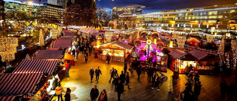 Der Weihnachtsmarkt am Breitscheidplatz. 