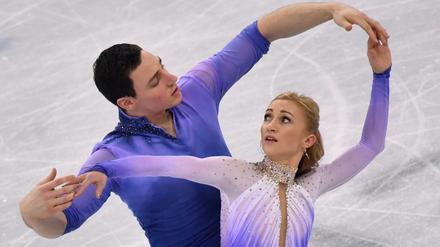 Der magische Moment. Aljona Savchenko und Bruno Massot bei ihrem Olympiasieg in Pyeongchang.