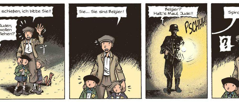 Der Krieg aus Kindersicht: Eine Seite aus dem zweiten Band von „Spirou oder: die Hoffnung“.