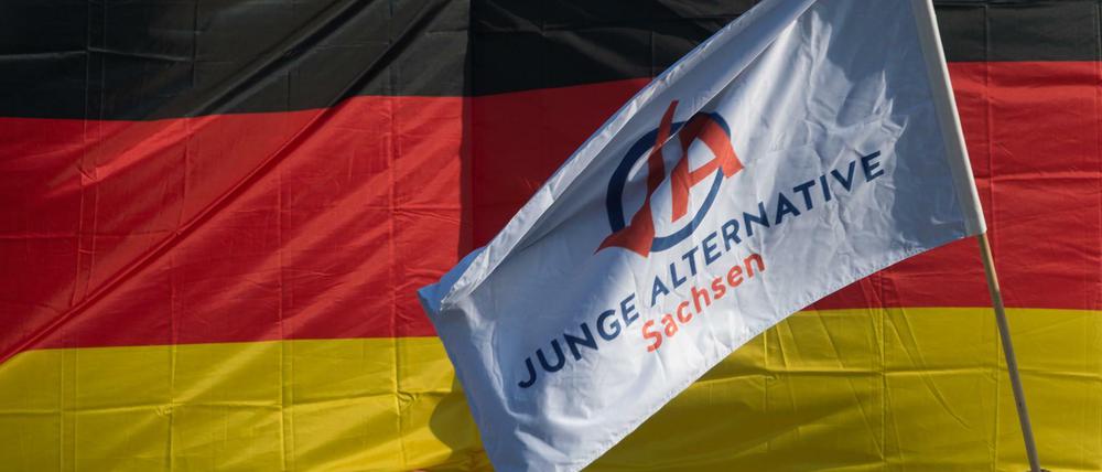 Demonstranten der Jungen Alternative, AfD-Landesverband Sachsen (Archivbild)
