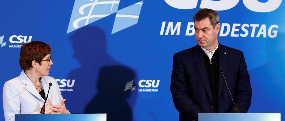 Suchende CDU, anpassungsfähige CSU: Parteichefs Annegret Kramp-Karrenbauer und Markus Söder.