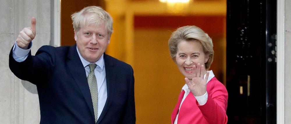 Großbritanniens Premierminister Boris Johnson und Ursula von der Leyen, Präsidentin der Europäischen Kommission, am Mittwoch in London. 