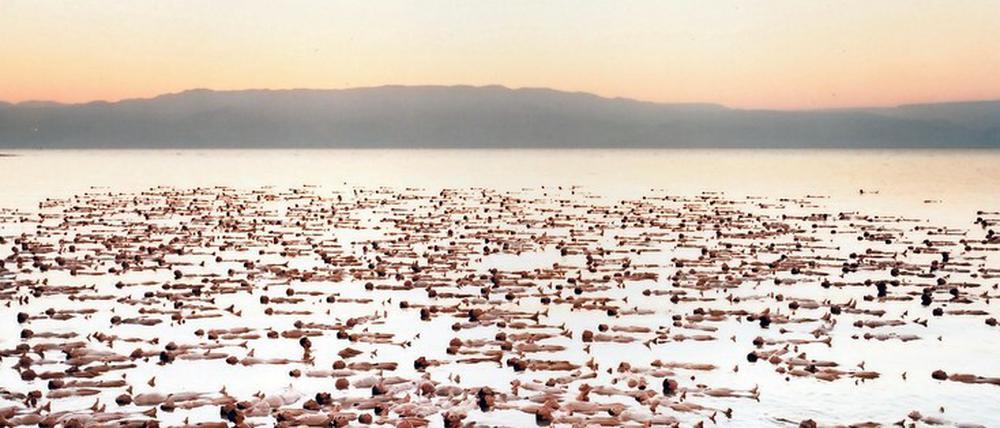 Hüllenlos in Israel, das geht meist nur in Kunstaktionen, wie sie Fotograf Spencer Tunick am Toten Meer inszenierte.