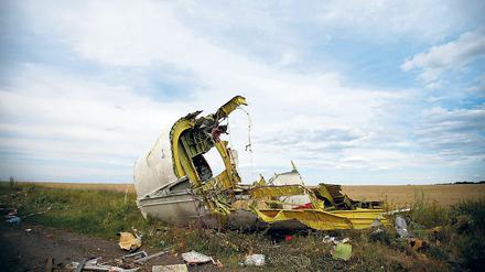 Trümmer des malaysischen Passagierflugzeuges MH17, das 2014 über der Ost-Ukraine abgeschossen wurde.