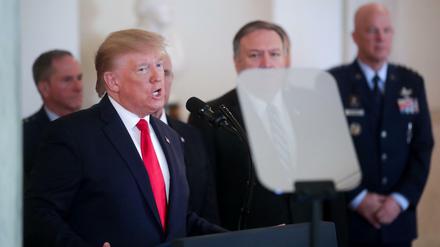 US-Präsident Donald Trump bei seinem Statement zum iranischen Raketenangriff auf zwei US-Militärbasen im Irak.