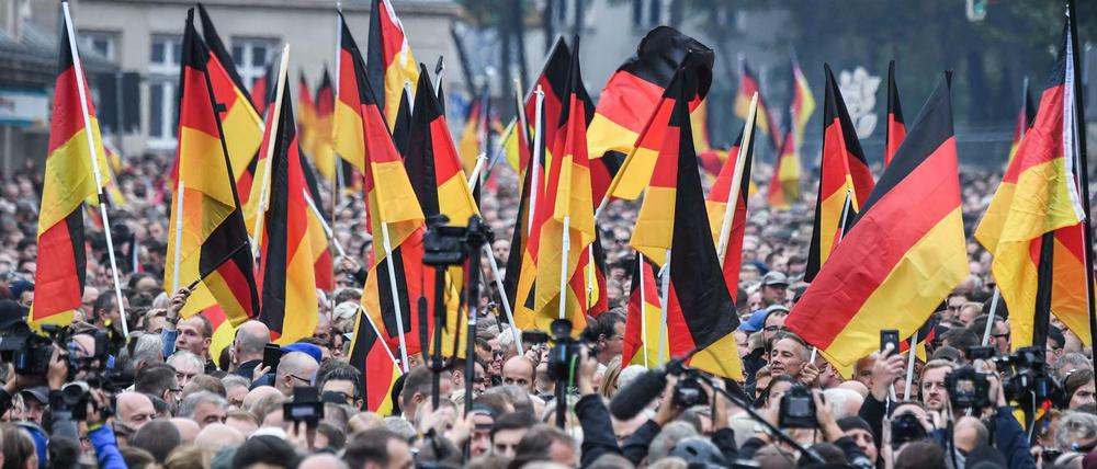 Teilnehmer der Demonstration am 1. September 2018 in Chemnitz.