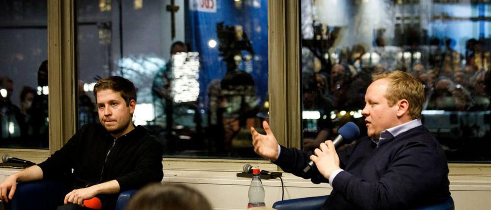 Schlagabtausch zwischen Tilman Kuban (r) und Kevin Kühnert (l).