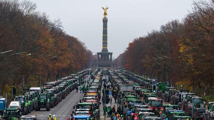 So ähnlich könnte es am Freitag wieder aussehen: Ende November demonstrierten bis zu 40.000 Bäuerinnen und Bauern für eine andere Agrarpolitik.