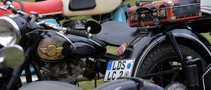 Motorräder auf den Bikertreffen in Augustusburg (Archivbild)