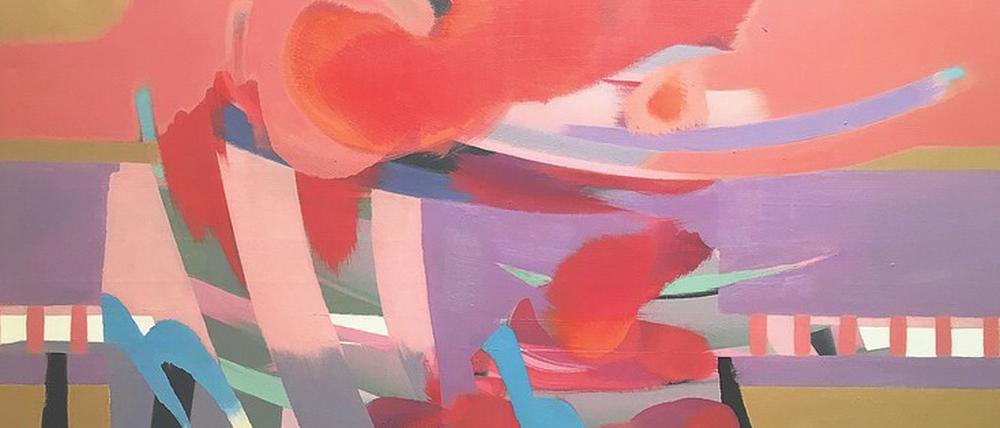 Rotes Flattern. 1972 malte Weil den „Strand“ – ein Motiv, das mehr an ein Inferno denn an eine Idylle am Wasser denken lässt.