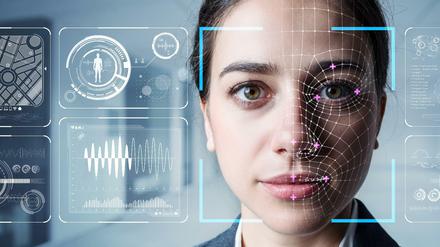 Programme zur Gesichtserkennung ermitteln biometrische Daten und gleichen sie mit ihnen zugänglichen Datensätzen ab. (Symbolbild)