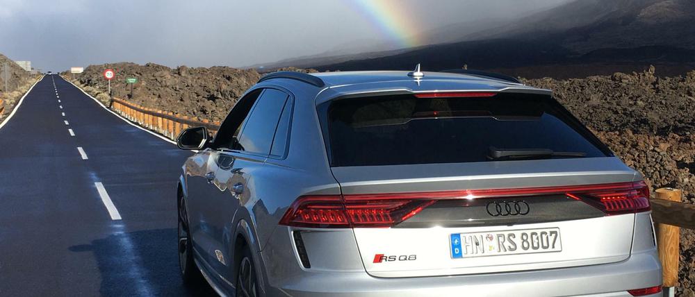 Vier Ringe unterm Regenbogen. Der neue Audi RS Q8 ist halb Spitzensportler, halb Alltags-SUV.