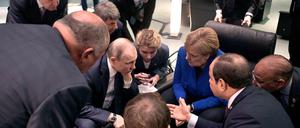 Intensive Gespräche während der Libyen-Konferenz in Berlin.