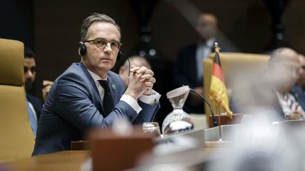 Bundesaussenminister Heiko Maas, SPD bei der Außenminister-Konferenz in Libyen am 23.01.2020. 