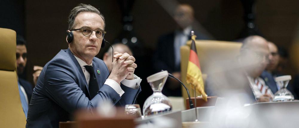 Bundesaussenminister Heiko Maas, SPD bei der Außenminister-Konferenz in Libyen am 23.01.2020.