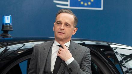 Außenminister Heiko Maas beim Treffen mit seinen Amtskollegen am Montag in Brüssel.
