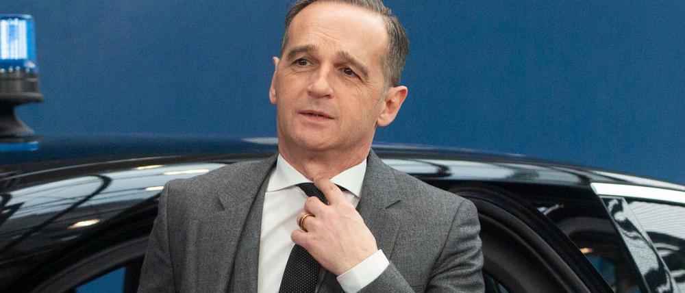Außenminister Heiko Maas beim Treffen mit seinen Amtskollegen am Montag in Brüssel.