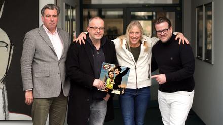 Die Jury: Tagesspiegel-Redakteur Kai Müller, Moderator Andreas Müller, Radio-eins-Musikchefin Anja Caspary und Moderator Torsten Groß.