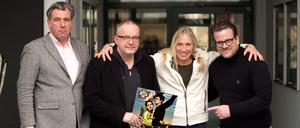 Die Jury: Tagesspiegel-Redakteur Kai Müller, Moderator Andreas Müller, Radio-eins-Musikchefin Anja Caspary und Moderator Torsten Groß.