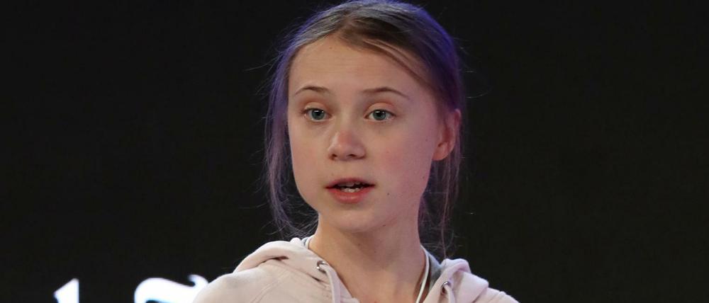 Greta Thunberg bei ihrer Rede auf dem Weltwirtschaftsforum in Davos.