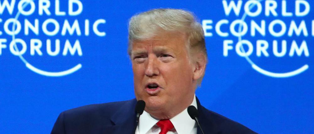US-Präsident Donald Trump bei seiner Rede in Davos