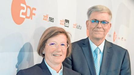 Zwei für das Zweite. Marlehn Thieme, Vorsitzende des Fernsehrates in Mainz, und Intendant Thomas Bellut. 