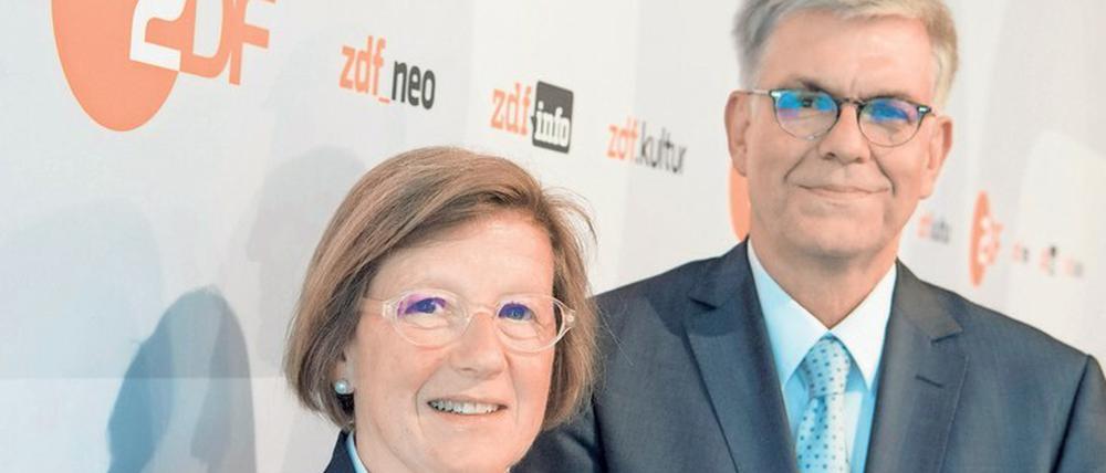 Zwei für das Zweite. Marlehn Thieme, Vorsitzende des Fernsehrates in Mainz, und Intendant Thomas Bellut. 