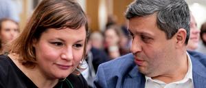 Wer kann Klimaschutz besser? Die Berliner Fraktionsvorsitzenden Antje Kapek (Grüne) und Raed Saleh (SPD) im Gespräch.