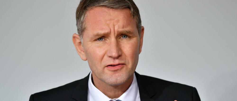 Der Thüringer AfD-Chef Björn Höcke bei einer Pressekonferenz in Erfurt.