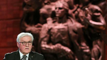 Während der Rede des Bundespräsidenten in der Holocaust-Gedenkstätte Yad Vashem in Jerusalem. 