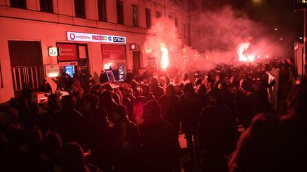 Demonstranten waren in Leipzig unterwegs.