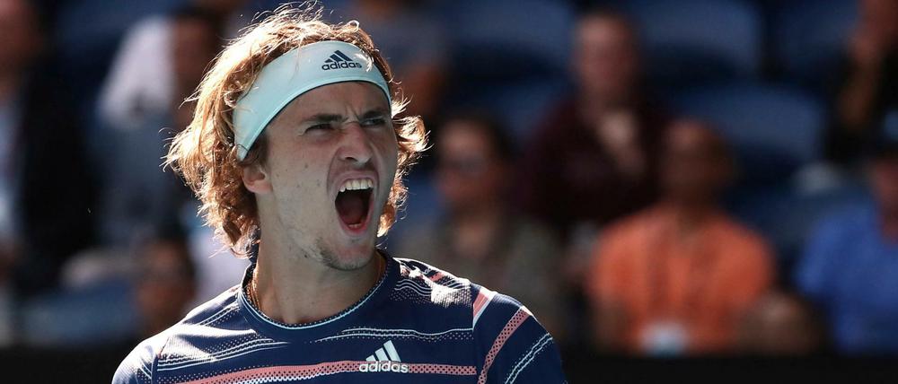 Geballte Faust. Alexander Zverev steht nach seinem Erfolg in der dritten Runde der Australian Open.
