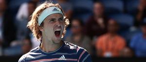 Geballte Faust. Alexander Zverev steht nach seinem Erfolg in der dritten Runde der Australian Open.