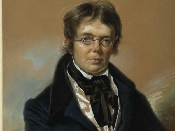 Ein Gemälde zeigt das Porträt Christian Peter Beuths.