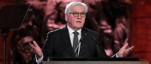 Frank-Walter Steinmeier während seiner Rede in Jerusalem. 