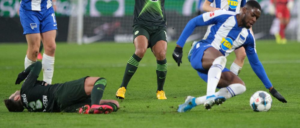 Voller Einsatz. Hertha erarbeitet sich momentan die Punkte.