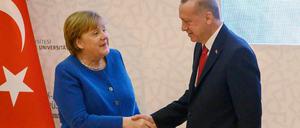 Angela Merkel traf Recep Tayyip Erdogan in der Türkei.